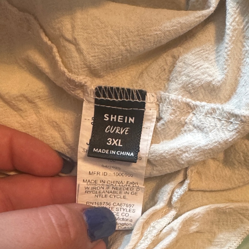 SHEIN Cream Ruffle Top - Picture 2 of 3
